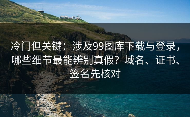 冷门但关键：涉及99图库下载与登录，哪些细节最能辨别真假？域名、证书、签名先核对